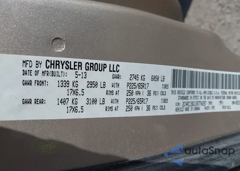 2013 Chrysler Town & Country Touring из США, поврежденный, VIN 2C4RC1BG1DR774297